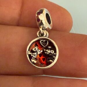 Pandora Silver and Red Love Charm